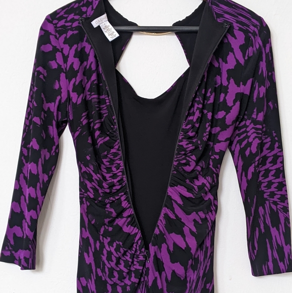 Caché Women's slightly Ruched Dress 3/4 Sleeve d ze 4 - Picture 10 of 10